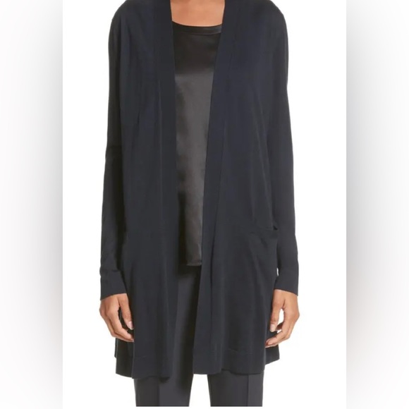Lafayette 148 New York Sweaters - NWT LAFAYETTE 148 100% Silk Italian Yarn Velvet Open Cardigan